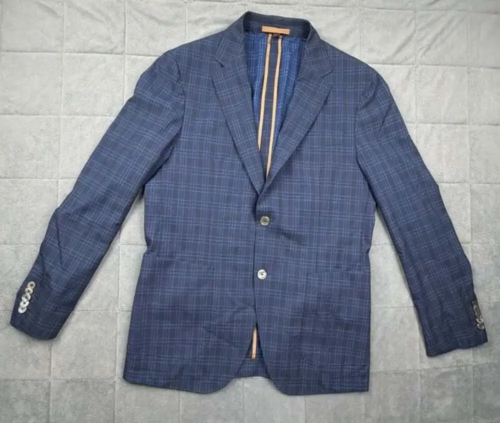 BOSS Hugo Boss T-Heston-224 Luxury Performance Blue Plaid Sport Coat